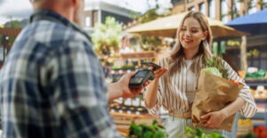 Grocery store accepting credit cards